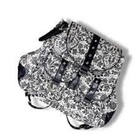 Gigi Hill Los Angeles Floral Coated Canvas BackPack Sling Purse Shoulder Bag EUC - Picture 1 of 6